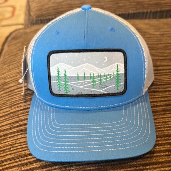 Green and Blue Scenic Patch Trucker Hat - Picture 1 of 5